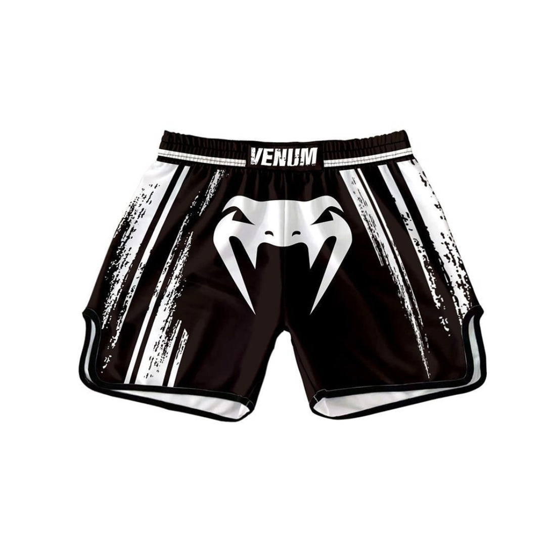 MuayThai Venum Short Black|White Oldie