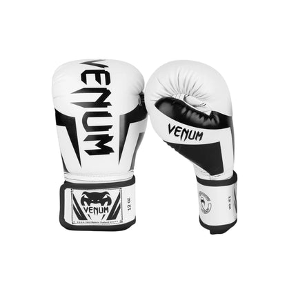 Elite Boxing Gloves White|Black Venum