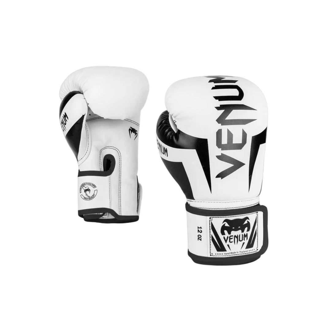 Elite Boxing Gloves White|Black Venum
