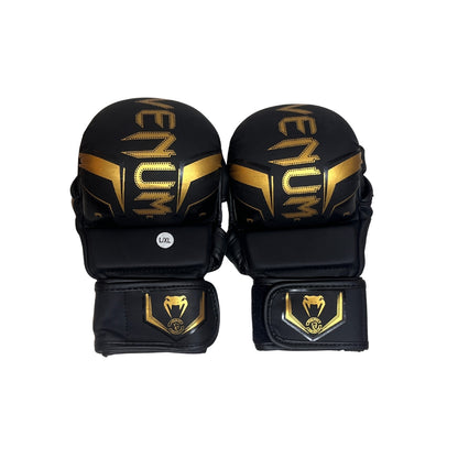 MMA Venum Sparring Gloves Leather Black & Gold