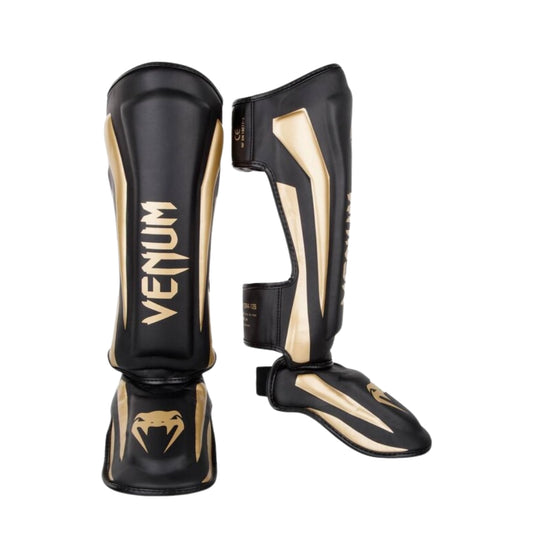 Venum Elite Standup Shin Guards - Black Gold