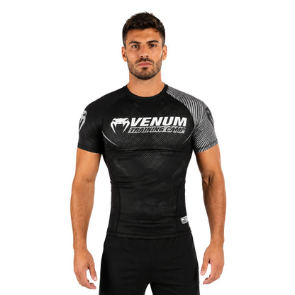 Venum Training Camp compression t-shirt in black and gray