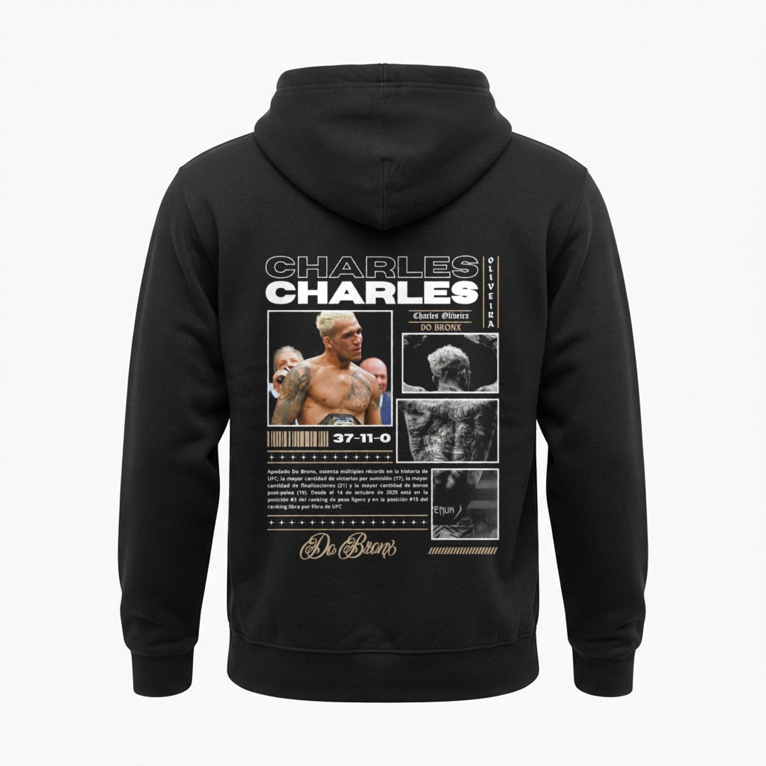 Charles Oliveira oversized tribute hoodie in black, back print