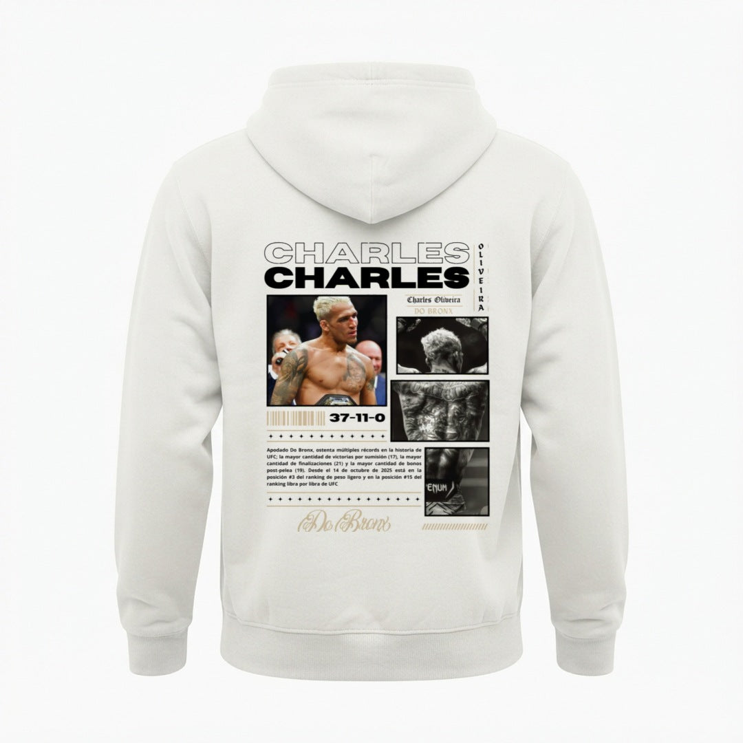 Charles Oliveira oversized tribute hoodie in white, back print