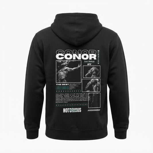 Conor McGregor oversized tribute hoodie in black, back print
