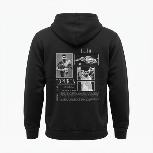 Ilia Topuria oversized tribute hoodie in black, back print