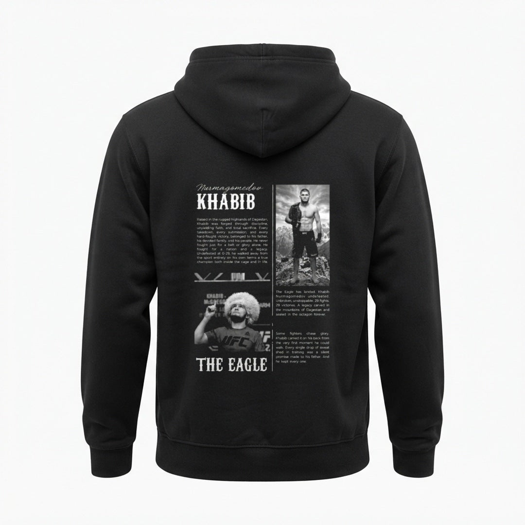 Khabib The Eagle oversized tribute hoodie in black, back print