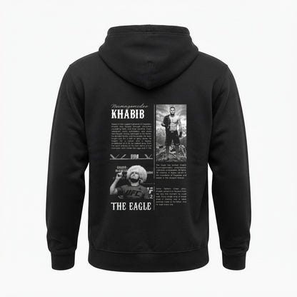 Khabib The Eagle oversized tribute hoodie in black, back print