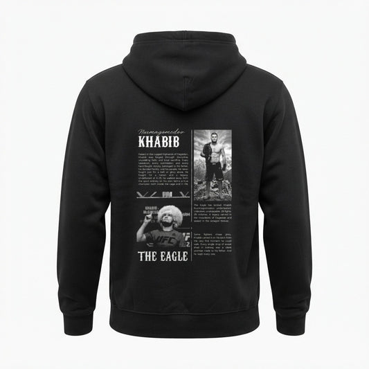 Khabib The Eagle oversized tribute hoodie in black, back print