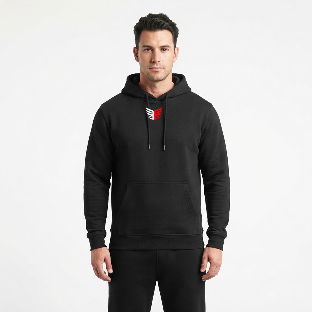 Khabib The Eagle oversized tribute hoodie in black, front, on a model