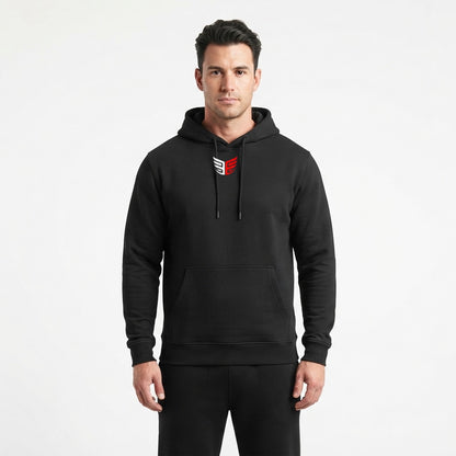 Khabib The Eagle oversized tribute hoodie in black, front, on a model