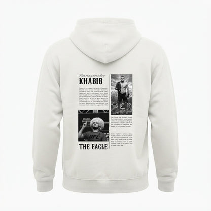 Khabib The Eagle oversized tribute hoodie in white, back print