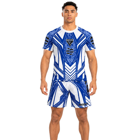 RDX full set in blue and white, t-shirt and shorts