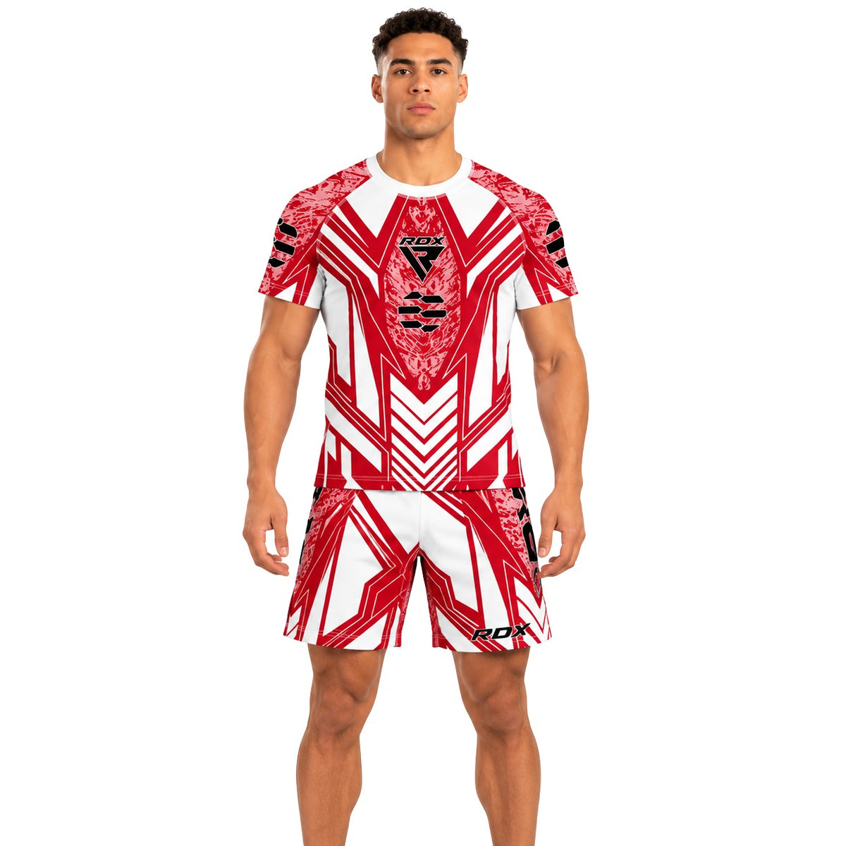 RDX full set in red and white, t-shirt and shorts