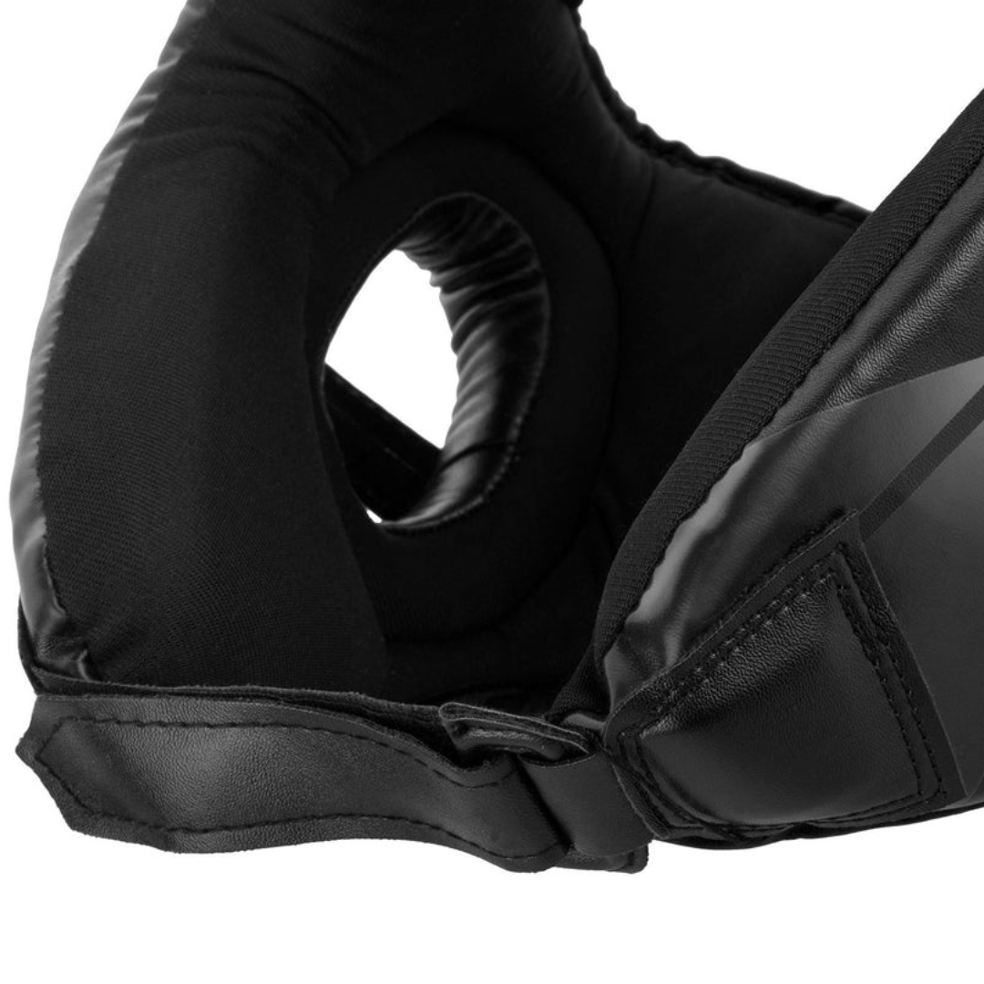 Venum Challenger open face headgear close-up of the inner padding and velcro strap