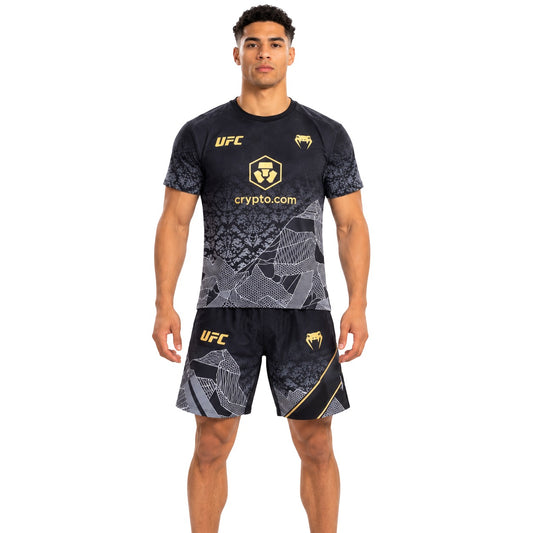 Venum UFC full set in black and gold, t-shirt and shorts